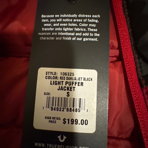 True Religion Men's Light Puffer Jacket